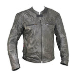 Mens Stonewash Leather Biker Jacket