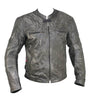 Mens Stonewash Leather Biker Jacket