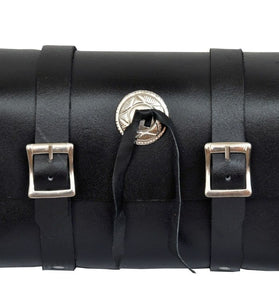 Concho Large Quality Motorcycle Biker Leather Black Tool Bag