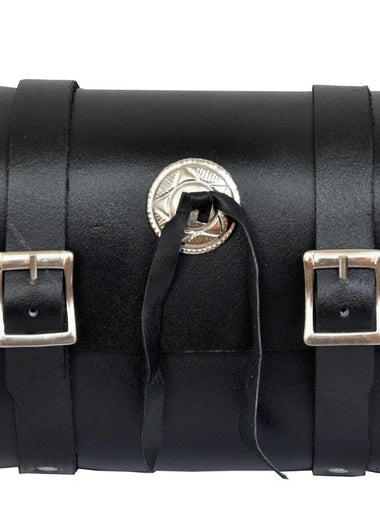 Concho Large Quality Motorcycle Biker Leather Black Tool Bag