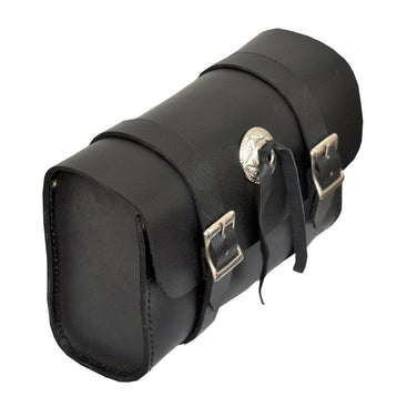 Concho Medium Quality Motorcycle Biker Leather Black Classic Tool Bag