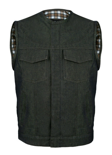 Cut off Brown Denim Mens Womens Vest Waiscoat-Gilet Biker Motorcycle Jeans Son