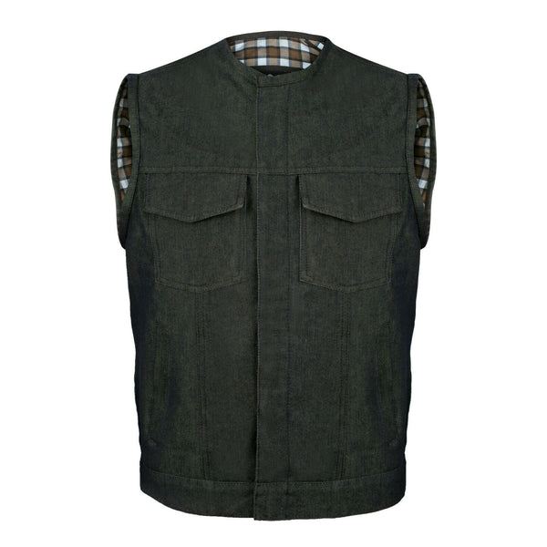 Cut off Brown Denim Mens Womens Vest Waiscoat Gilet Biker