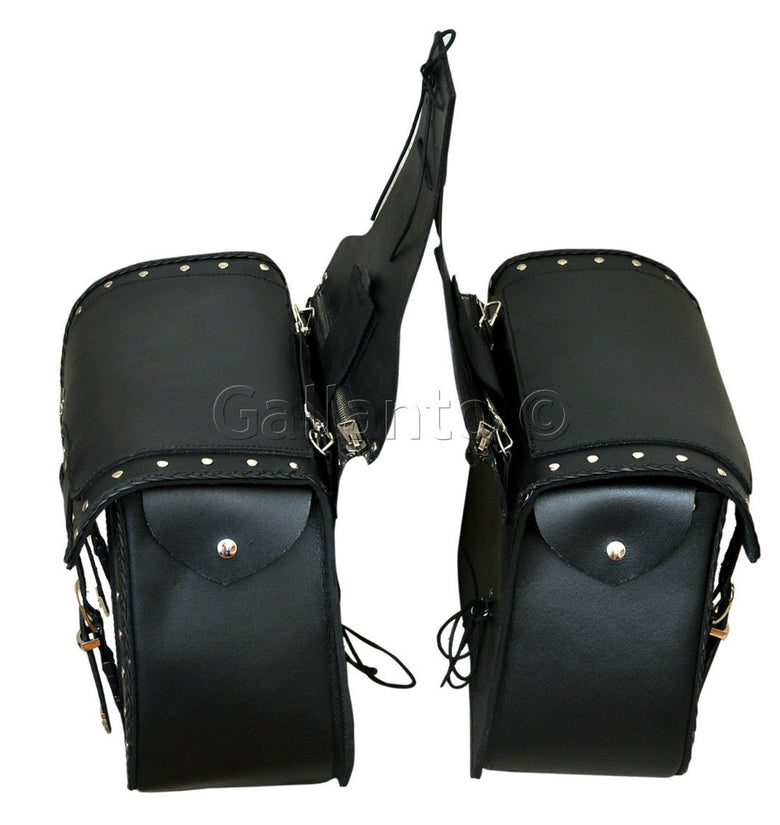 20082 Zip Off Eagle Harley Style Motorcycle Leather Saddle Bag