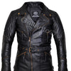 Men's Eddie Black Long Leather Jacket 
