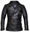 Men's Eddie Black Long Leather Jacket 