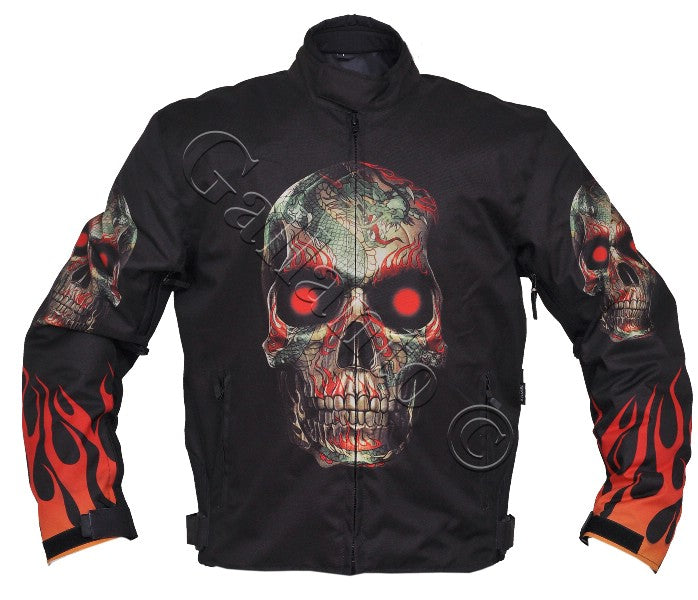 Flames and Skulls Textile Jacket