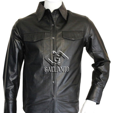 Leather Long Sleeve Fashion Shirt
