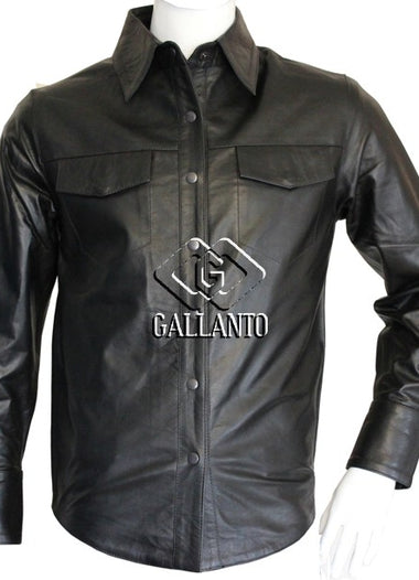 Leather Long Sleeve Fashion Shirt