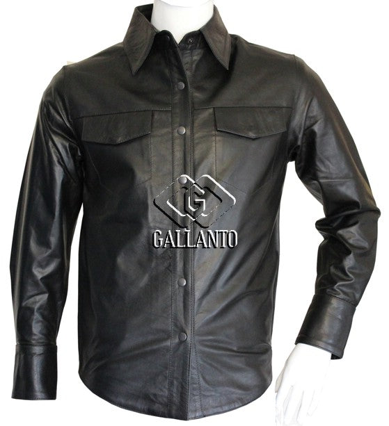 Leather Long Sleeve Fashion Shirt