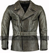 Mens 3/4 Vintage Distressed Eddie Motorcycle Long Leather Jacket