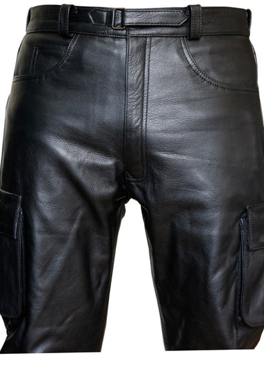 Black Combat Leather Trousers