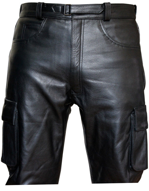 Black Combat Leather Trousers