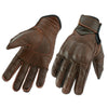 Gallanto Brown Motorcycle Armoured Thinsulate Leather Winter Short Gloves Biker