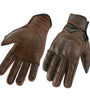 Gallanto Brown Motorcycle Armoured Thinsulate Leather Winter Short Gloves Biker