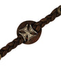 Iron Cross Brown Braided Leather Vest Waistcoat Extender