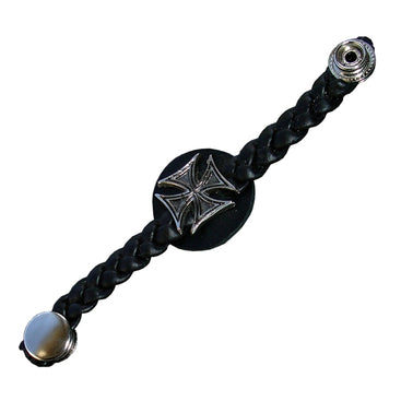 Iron Cross Braided Leather Vest Extender