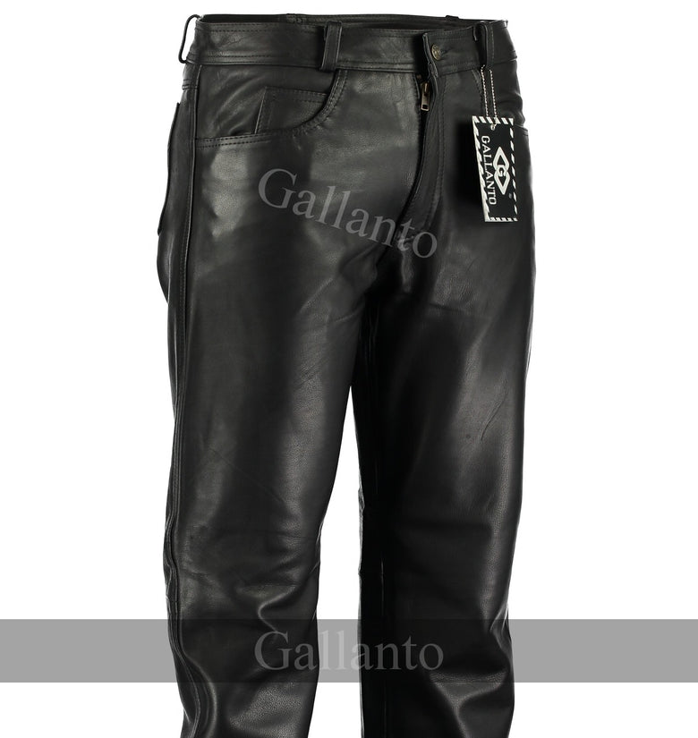 BLACK LEATHER PANTS WITH WHITE STARS TO MEN ⋆ House of Avida