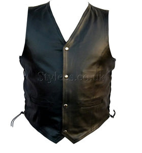 Side Lace Classic Men’s Leather Vest