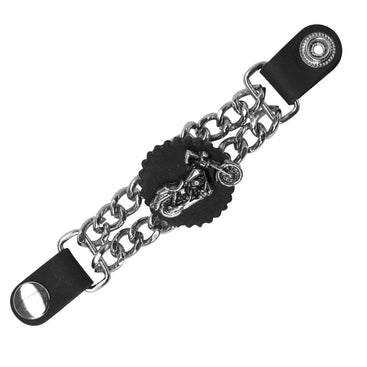 Large Chopper Motorcycle Chain Leather Waistcoat Vest Extender