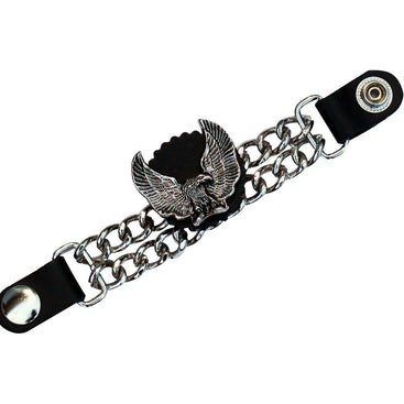 Large Eagle Chain Leather Waistcoat Vest Extender - Biker Motorcycle Accessory