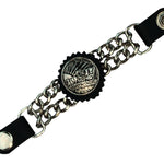 Large In God we Trust Chain Leather Waistcoat Vest Extender