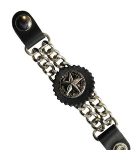 Large Star Chain Leather Waistcoat Vest Extender