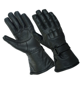 Gallanto BlackMotorcycle Armoured Thinsulate Leather Winter Long Gloves Biker