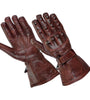 Gallanto Red Motorcycle Armoured Thinsulate Leather Winter Long Gloves Biker