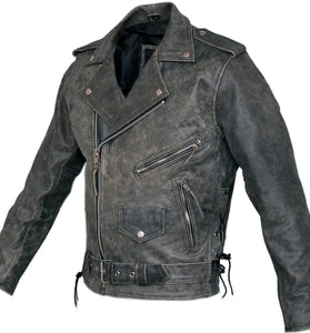 Stonewash Brando Leather Biker Jacket
