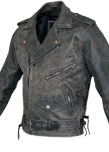 Stonewash Brando Leather Biker Jacket