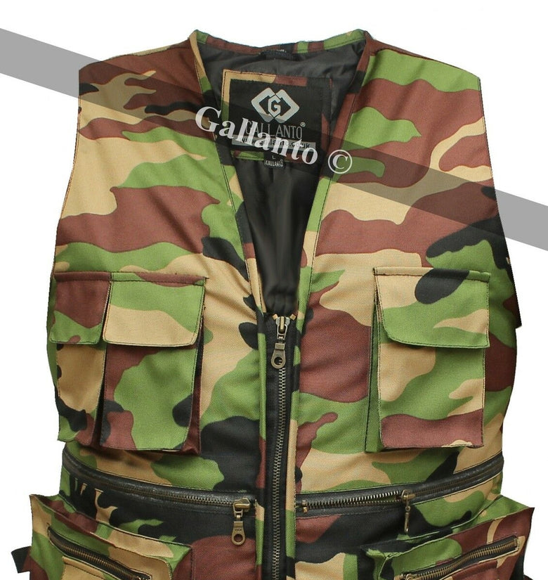 Military Camouflage Hunter Fisherman's Multi Pocket Mens Womens Vest Waiscoat