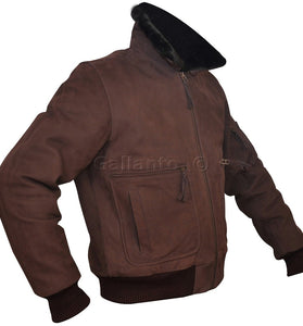 Brown Nubuck Pilot Leather Jacket
