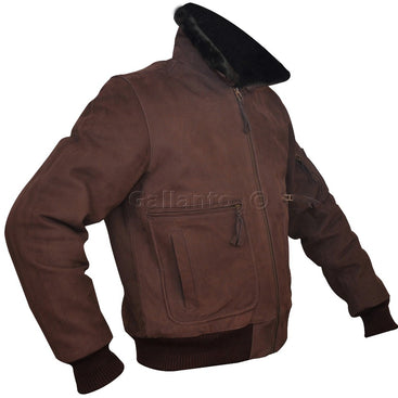 Brown Nubuck Pilot Leather Jacket
