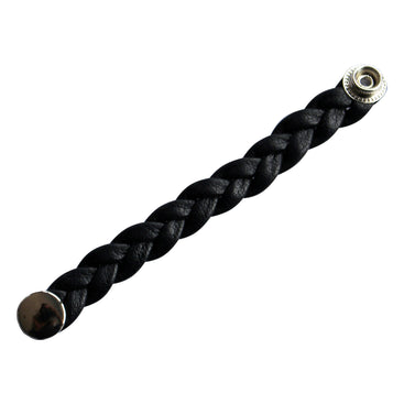 Plain Braided Black Leather Vest Waistcoat Extender