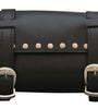 Plain Studded Black small rectangle Sissy Bar Leather Tool Bag