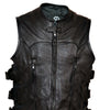 Premium Naked Cowhide Leather Biker Vest – Motorcycle Waistcoat