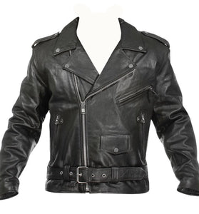 Men’s Premium Leather with Zip-out lining Classic Biker Jacket