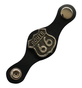 Route 66 Black Leather Vest Waistcoat Extender