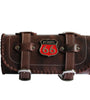 Route 66 Brown Motorcycle Biker Leather Tool Bag Barrel Roll