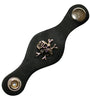 Skulls and Bones Badge Black Leather Vest Waistcoat Extender
