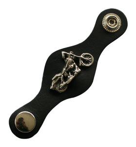 Chopper Badge Black Leather Vest Waistcoat Extender