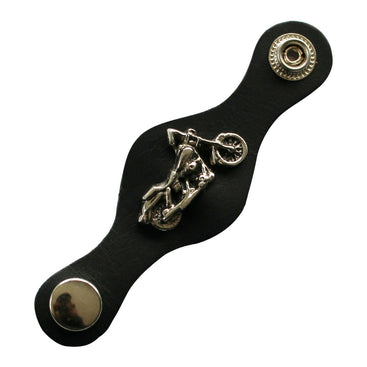 Chopper Badge Black Leather Vest Waistcoat Extender