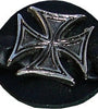 Iron Cross Braided Black Leather Waistcoat Vest Extender