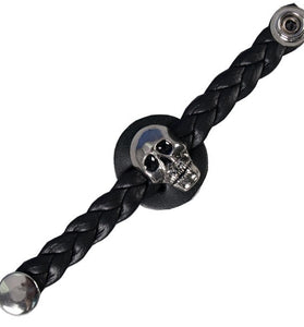 Skull Braided Leather Vest Extender