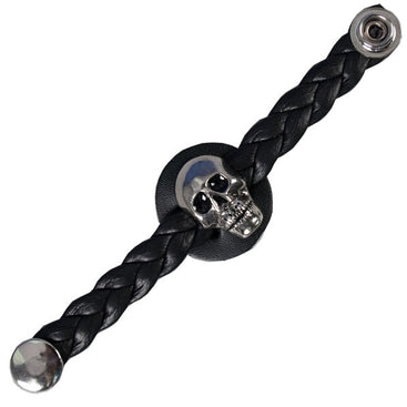 Skull Braided Leather Vest Extender