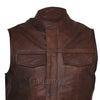 Sons of Anarchy Style Brown Leather Gilet