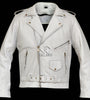 White Brando Biker Leather Jacket